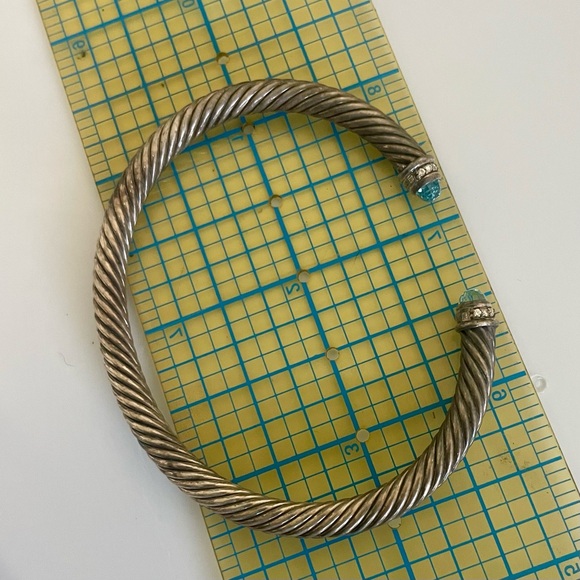 David Yurman Bracelet with Blue Topaz and Diamonds - Picture 8 of 8